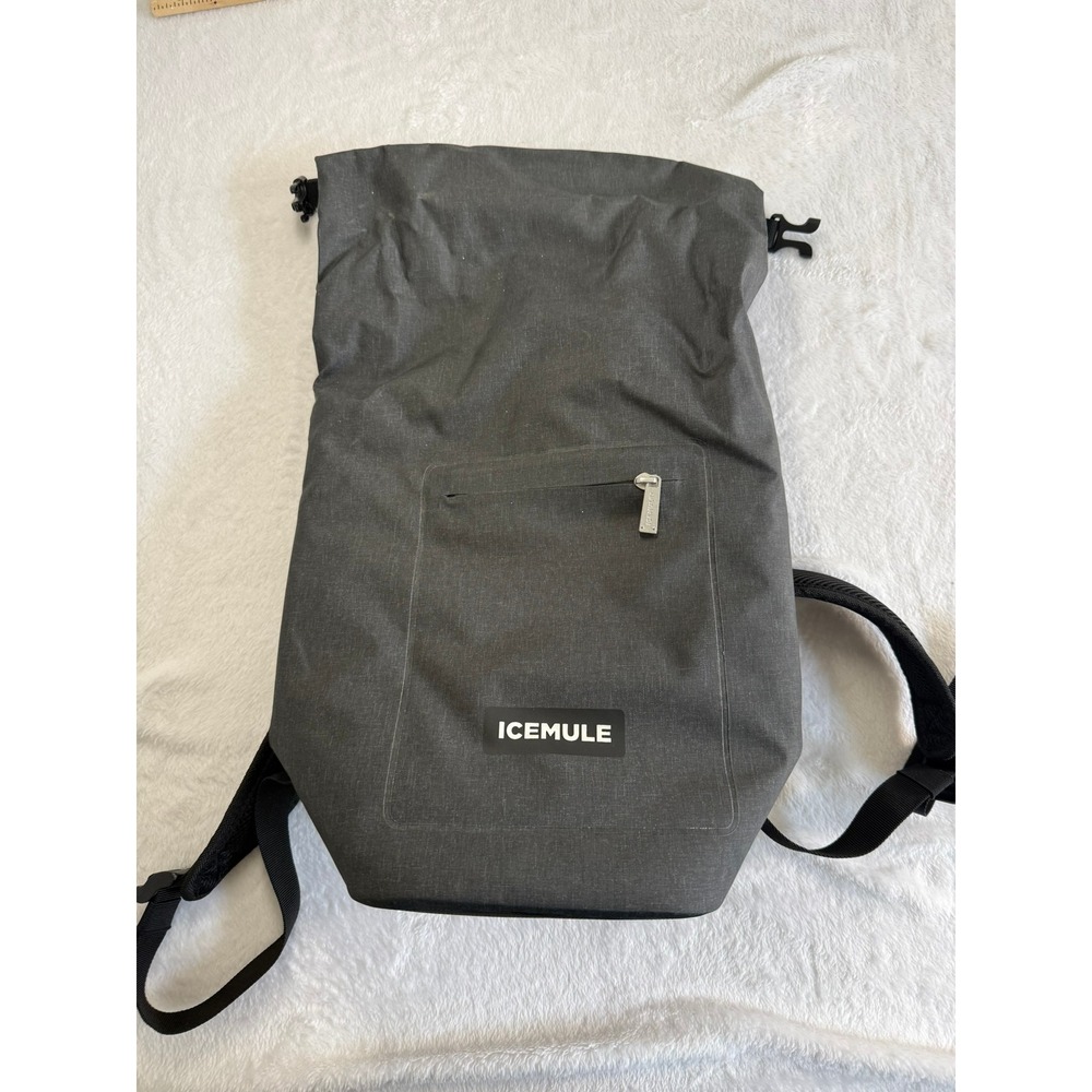ICEMULE Pro Insulated Backpack Cooler Gray Roll Top Waterproof Hiking Bag